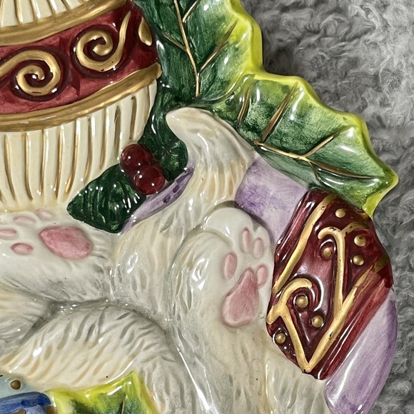 Fitz & Floyd Essentials Kristmas Kitty Christmas Decorative Plate Canape Tray - Picture 3 of 8